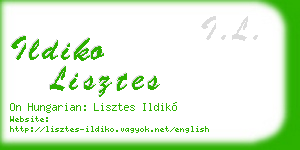 ildiko lisztes business card